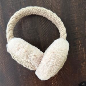 Cozy Beige Knit Ear Muffs